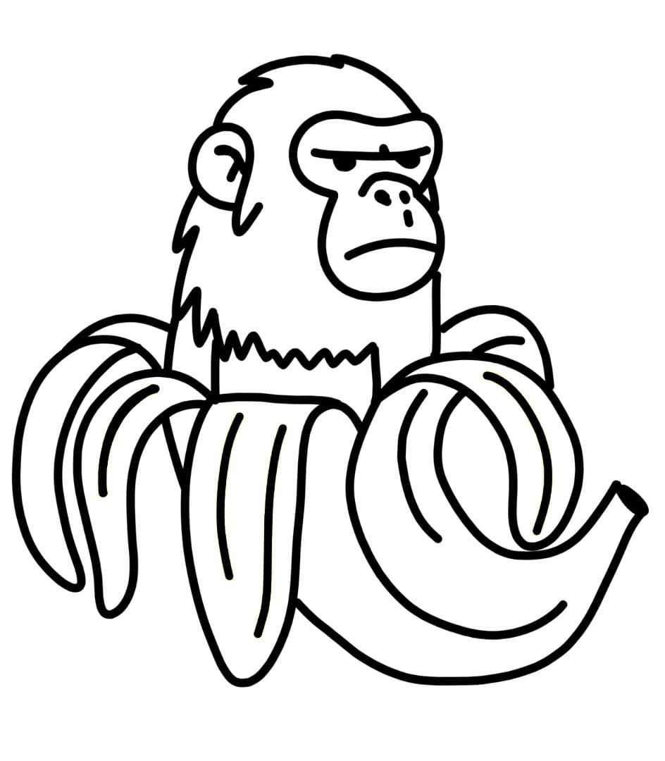 Coloriage Chimpanzini Bananini Brainrot Italien
