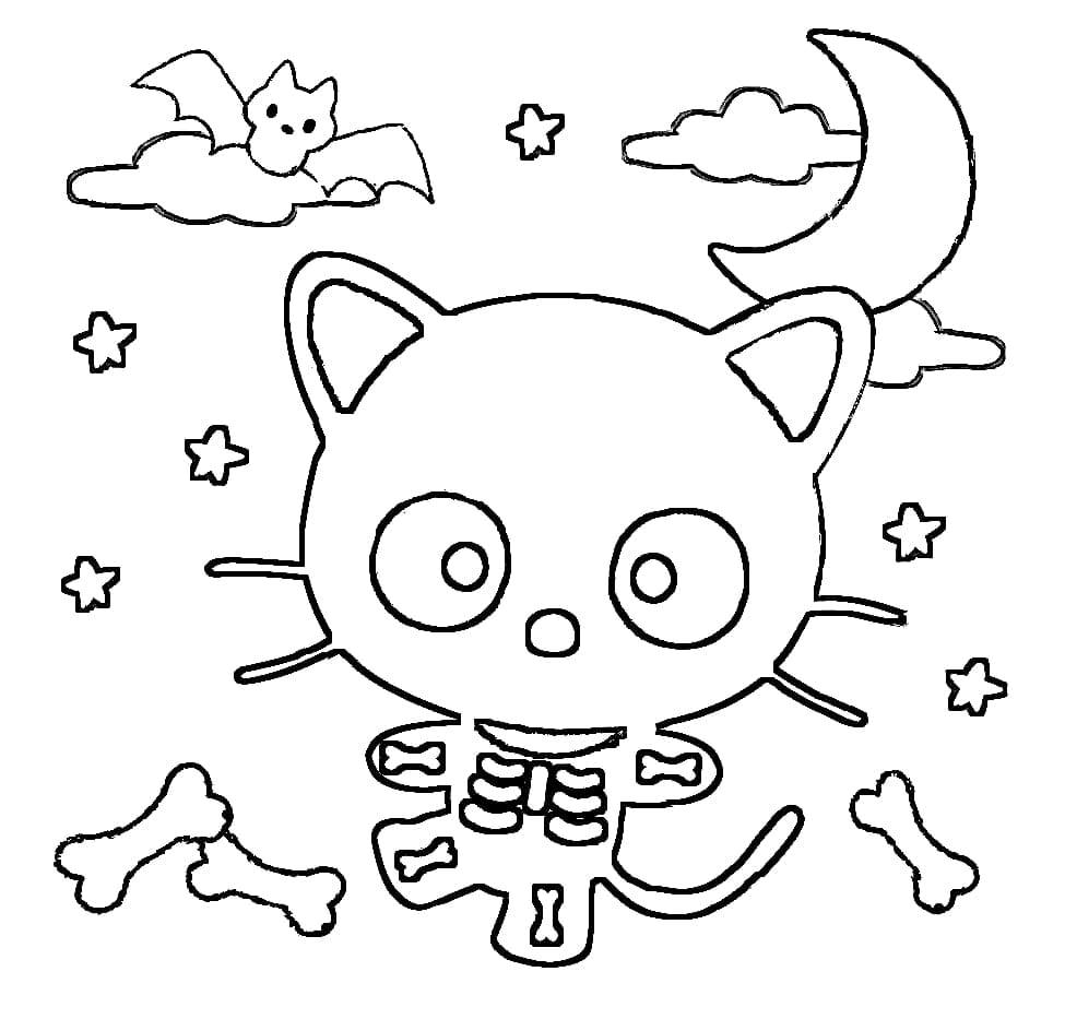 Coloriage Chococat à Halloween