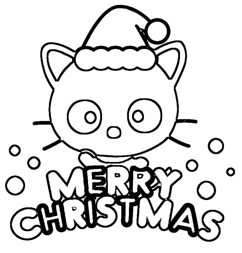 Coloriage Chococat à Noël