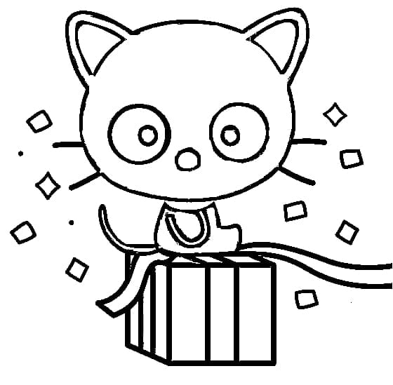 Coloriage Chococat et Cadeau