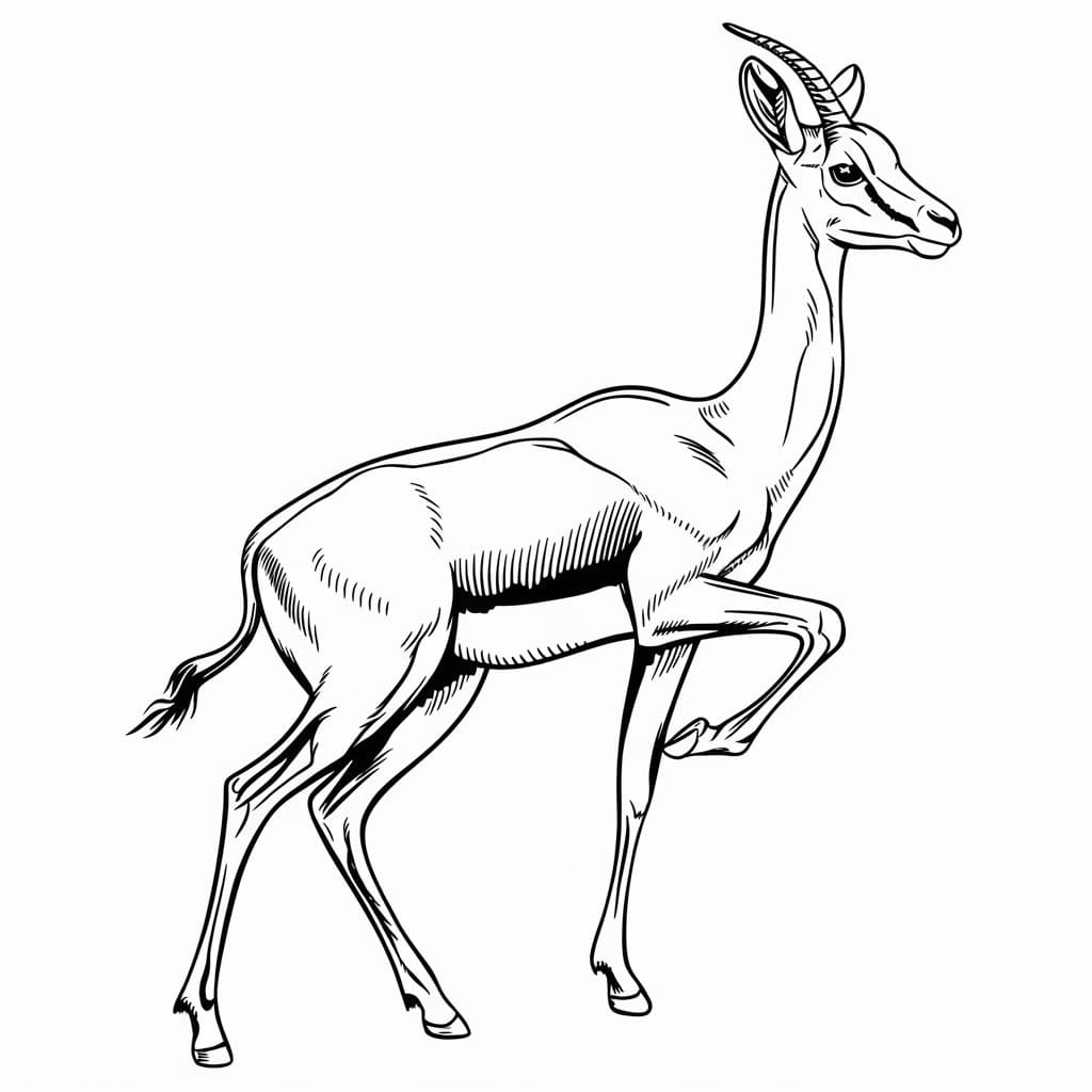 Coloriage Dessin de Gazelle Gratuit