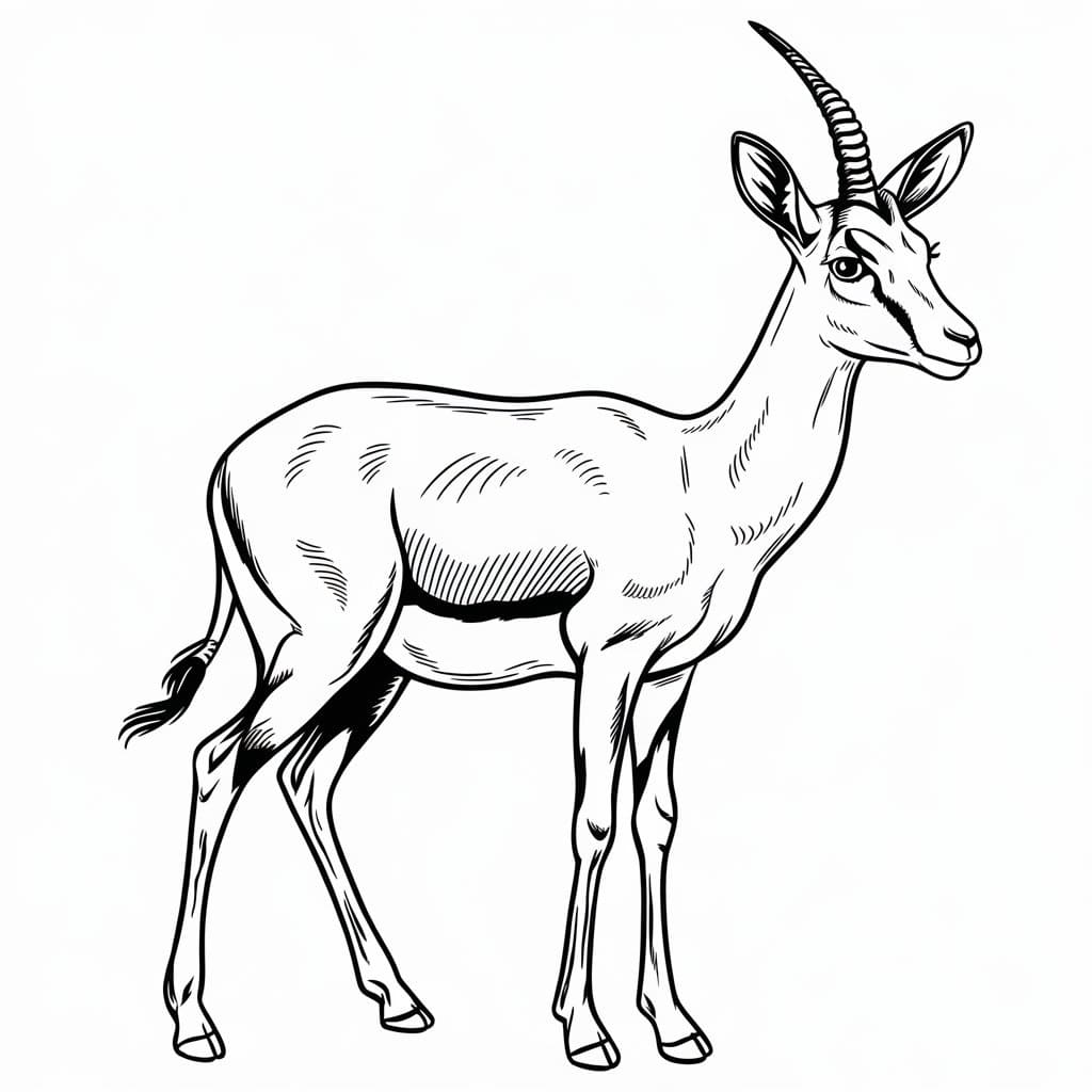 Coloriage Dessin Gratuit de Gazelle