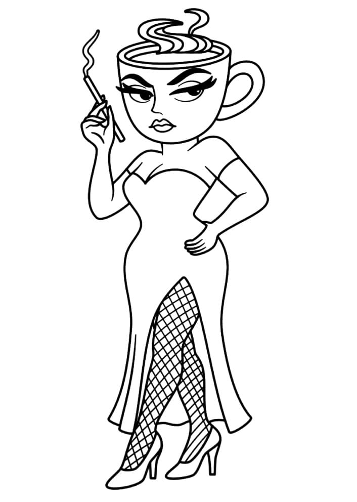 Coloriage Espressona Signora Brainrot Italien