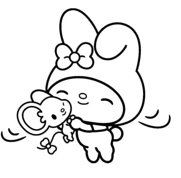 Coloriage Flat et My Melody de Sanrio