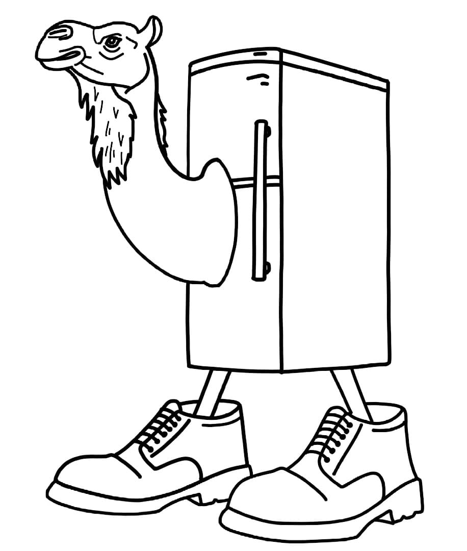 Coloriage Frigo Camelo Brainrot Italien