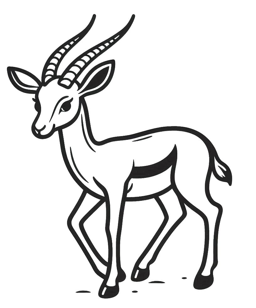 Coloriage Gazelle Gratuit Pour les Enfants
