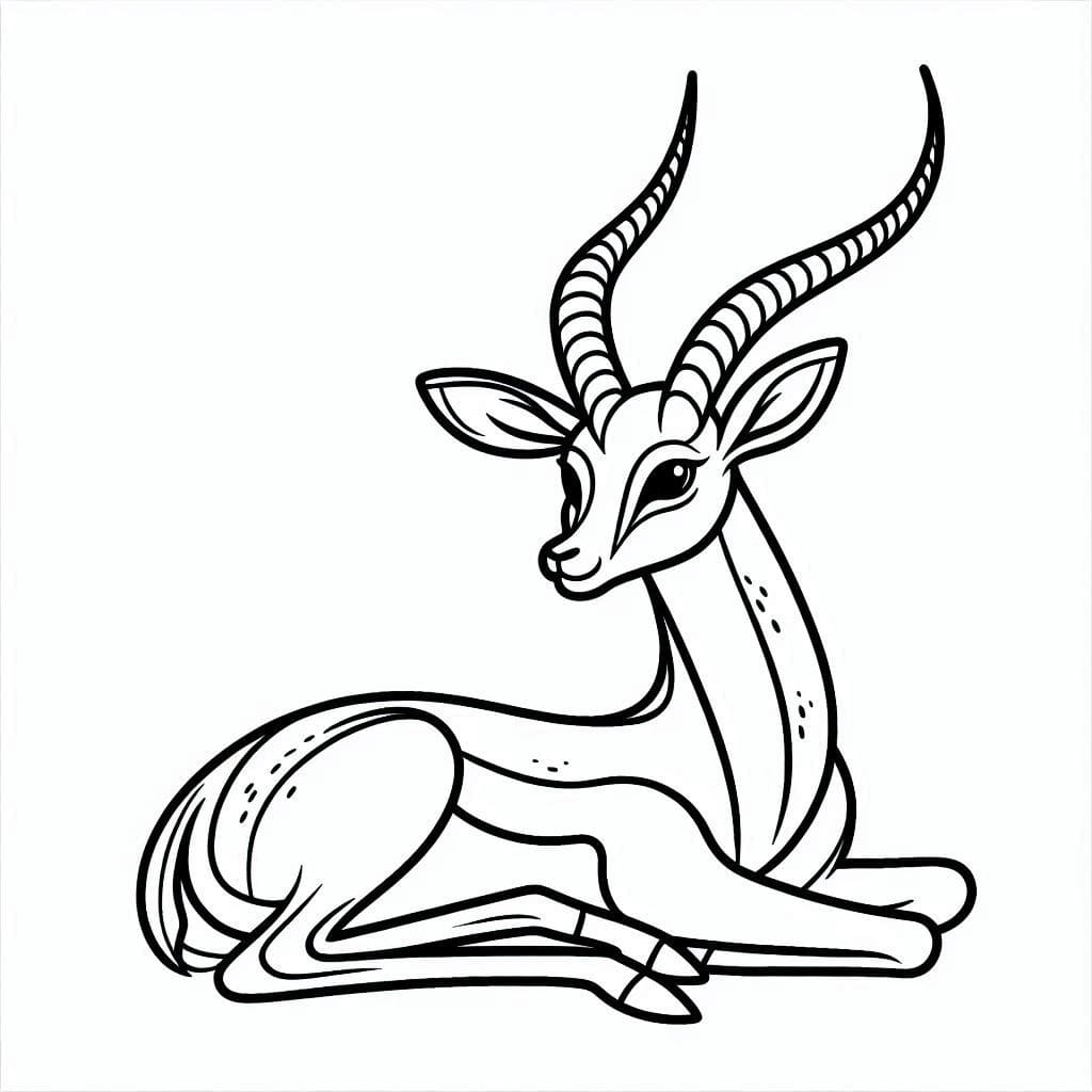 Coloriage Gazelle Heureuse