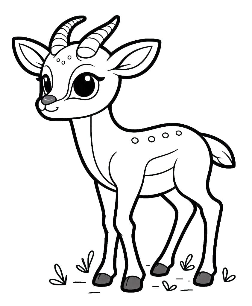 Coloriage Gazelle Imprimable Pour Enfants