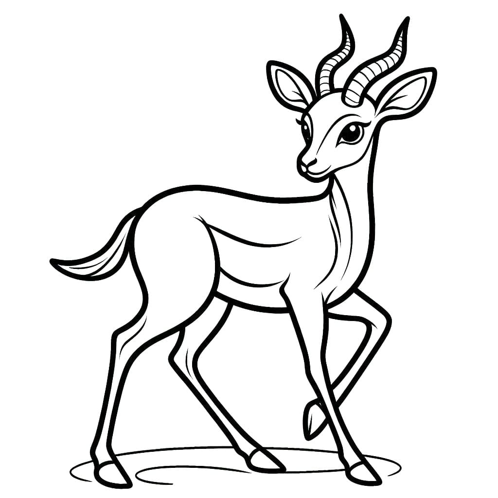 Coloriage Gazelle Imprimable Pour les Enfants