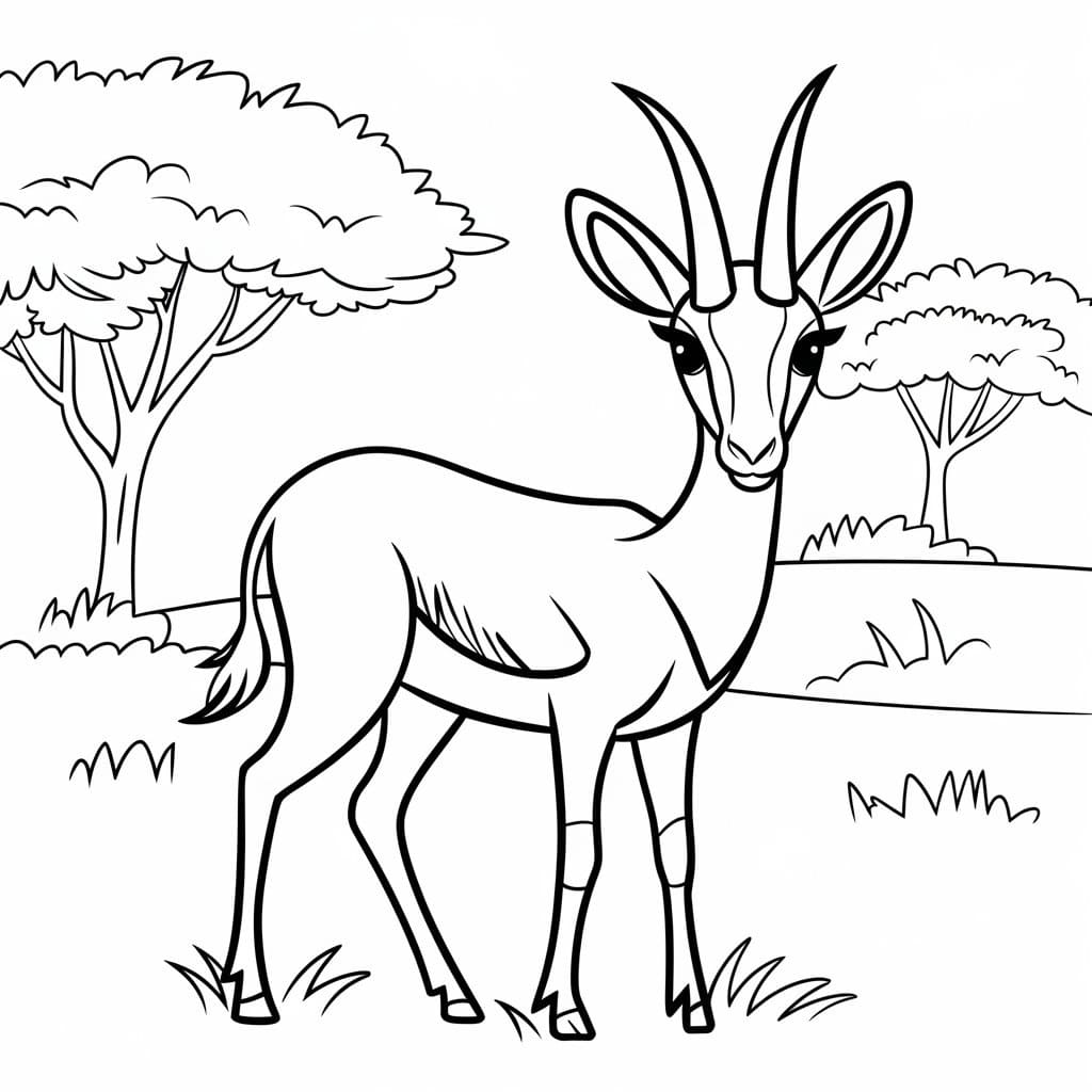 Coloriage Gazelle Imprimable