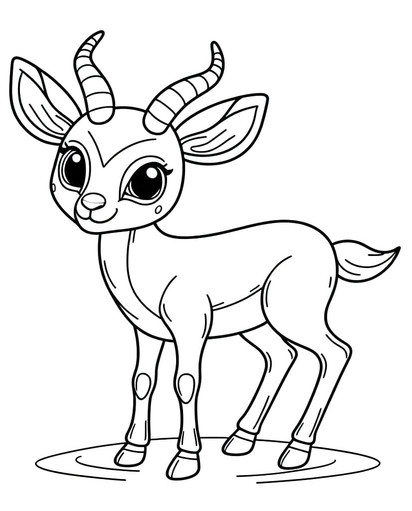 Coloriage Gazelle Joyeuse