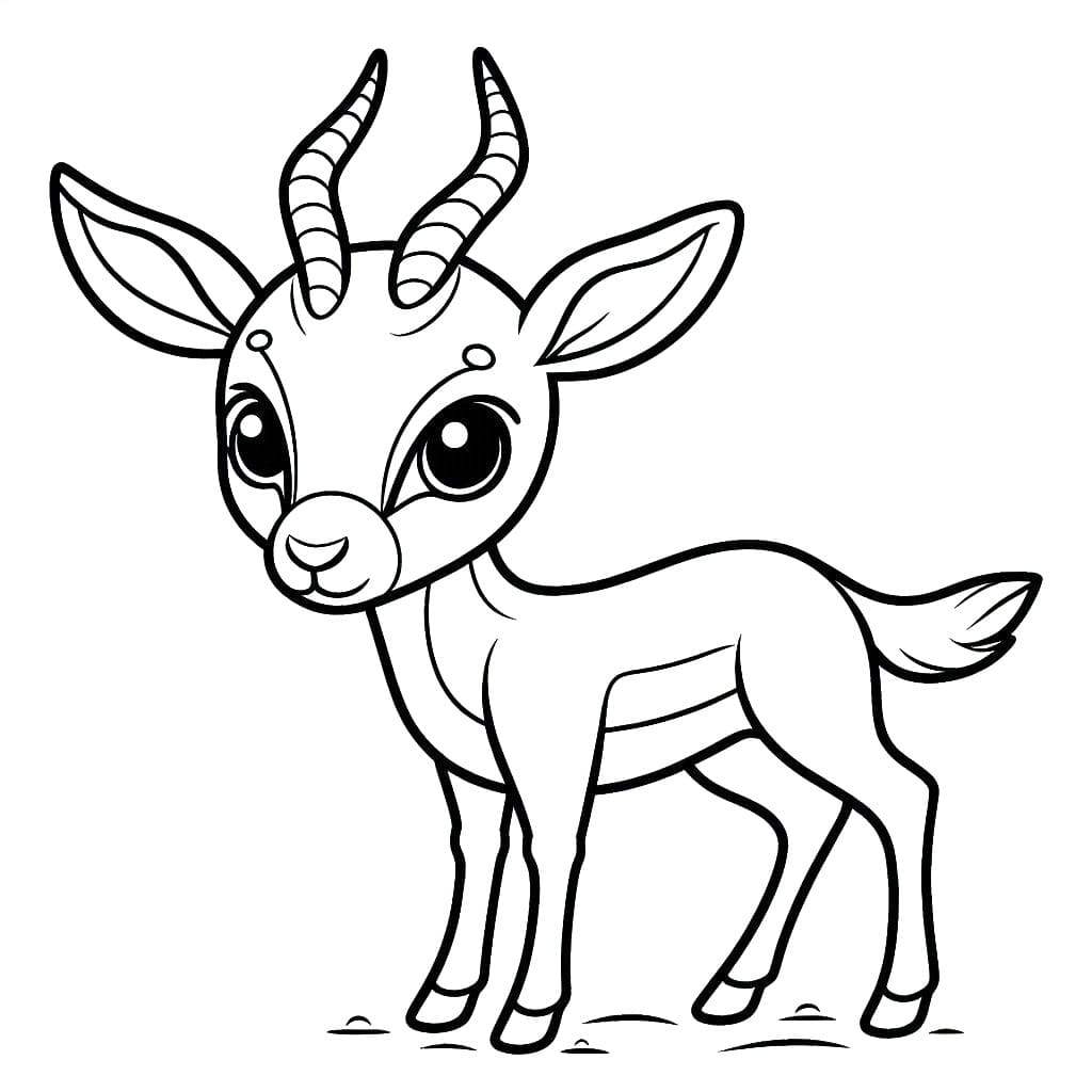 Coloriage Gazelle Mignonne