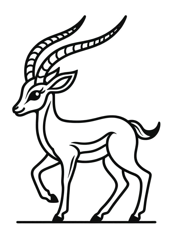 Coloriage Gazelle Normale