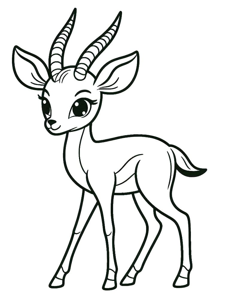 Coloriage Gazelle Pour les Enfants