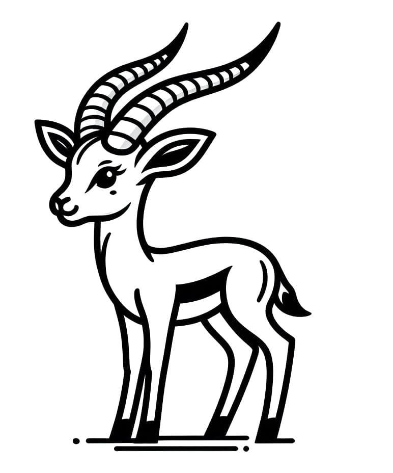 Coloriage Gazelle Simple