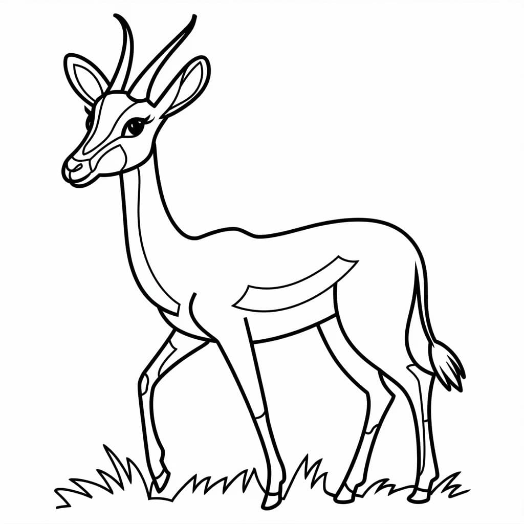 Coloriage Gazelle Souriante