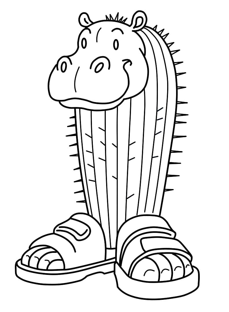 Coloriage Il Cacto Hipopotamo Brainrot Italien