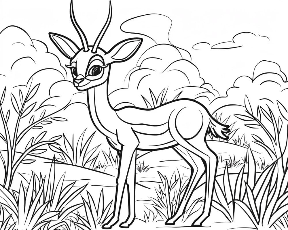 Coloriage Jolie Gazelle