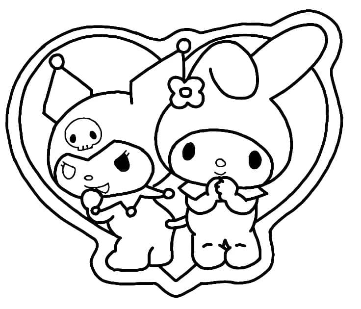 Coloriage Kuromi avec My Melody