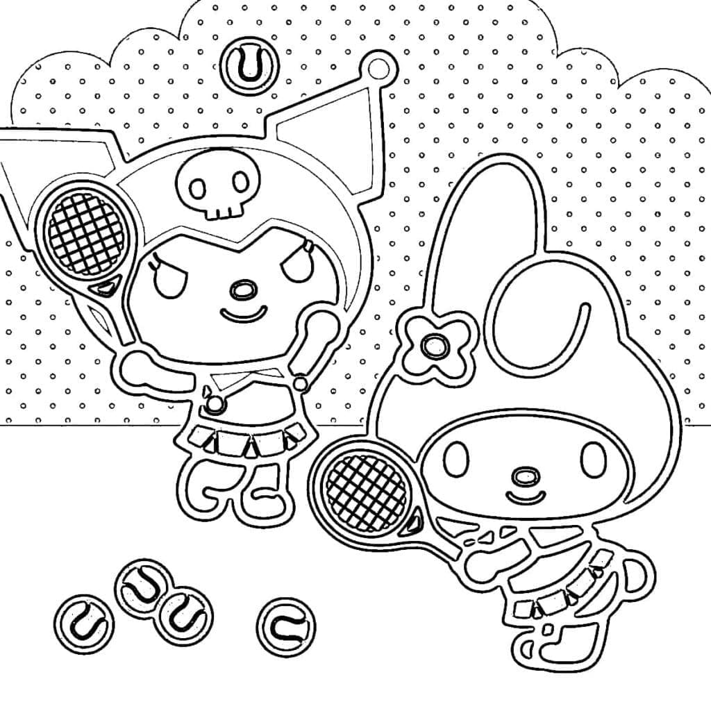 Coloriage Kuromi et My Melody de Sanrio