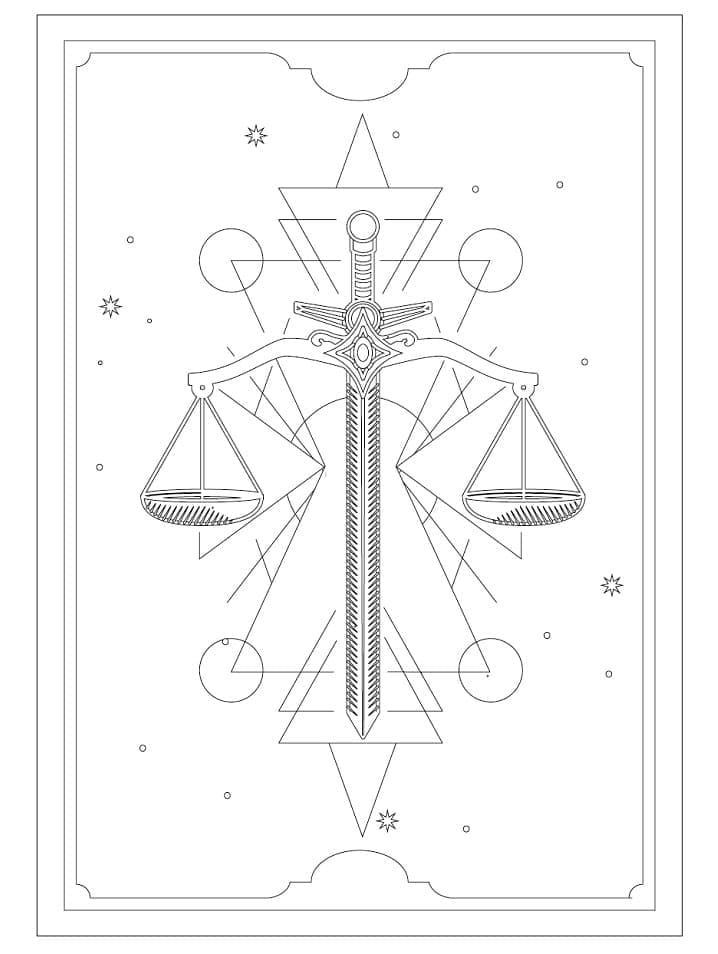 Coloriage La Justice Tarot