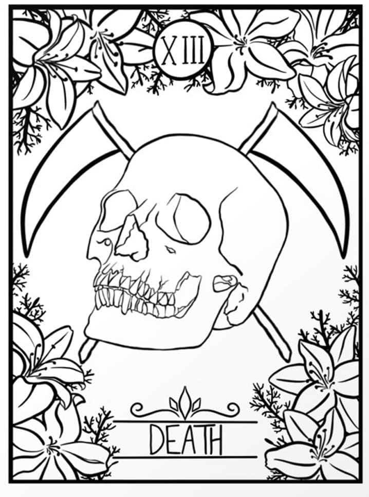 Coloriage La Mort Tarot