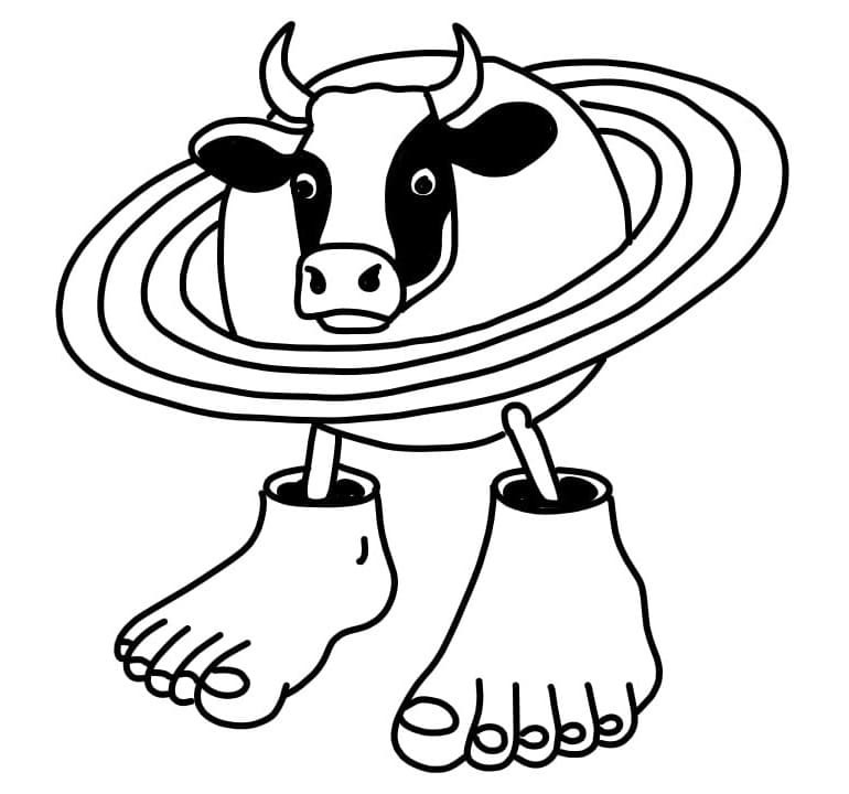 Coloriage La Vaca Saturno Saturnita Brainrot Italien