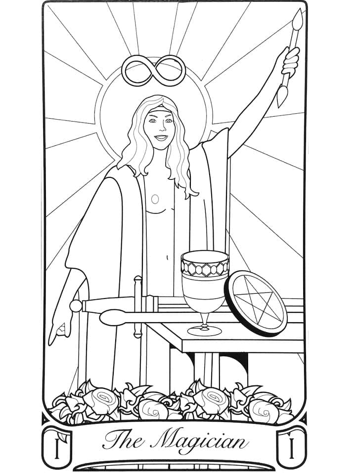 Coloriage Le Bateleur Carte de Tarot