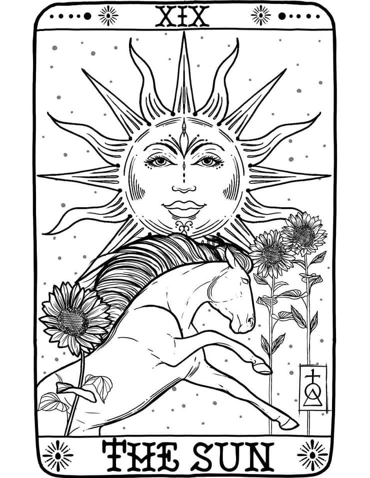 Coloriage Le Soleil Tarot