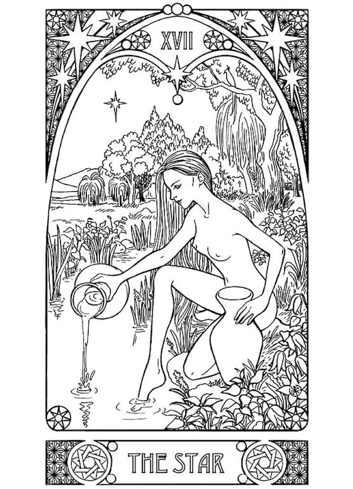 Coloriage L'Étoile Tarot