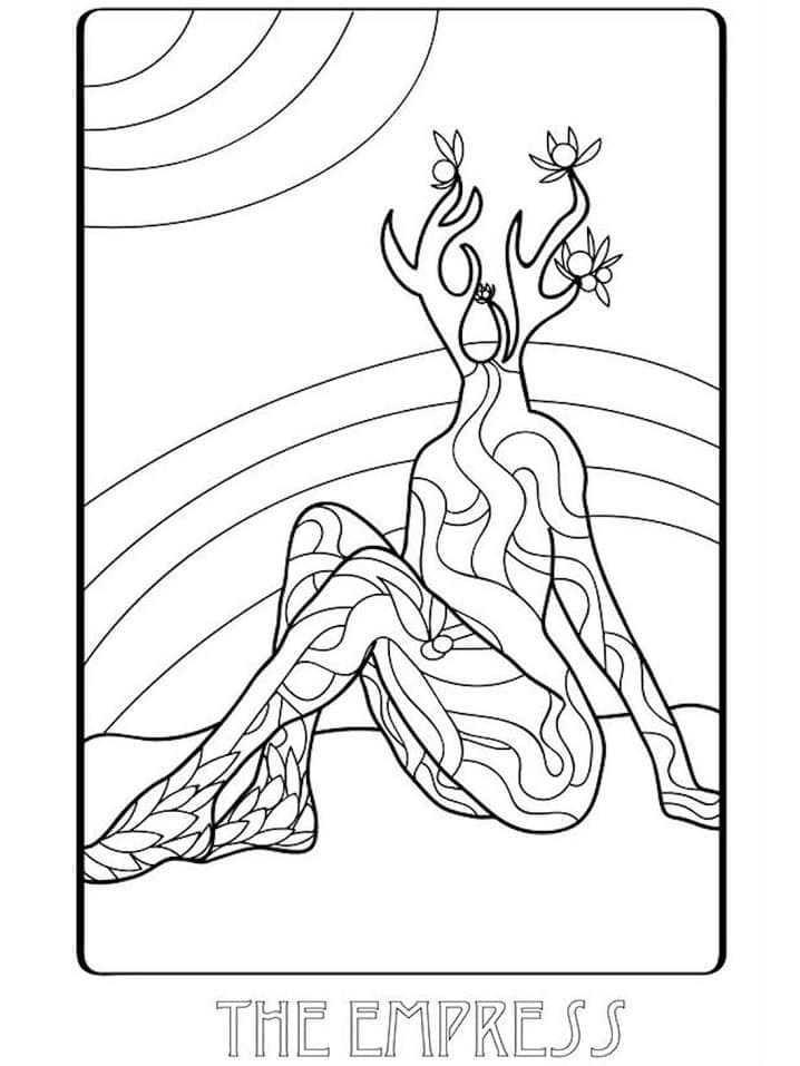 Coloriage L'Impératrice Tarot