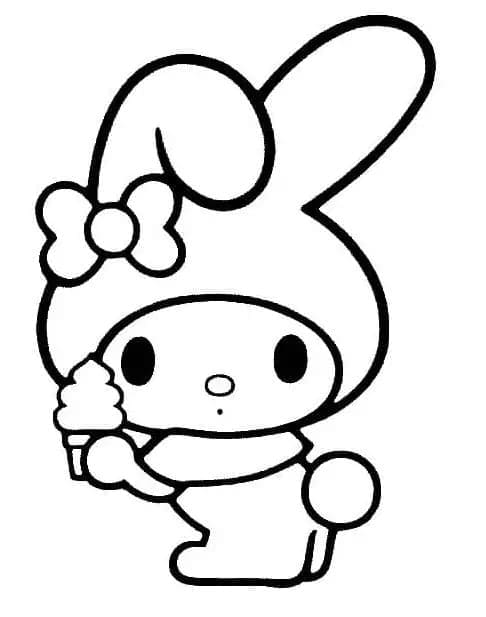 Coloriage My Melody avec Glace
