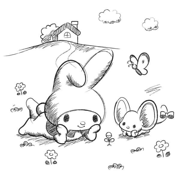 Coloriage My Melody de Sanrio