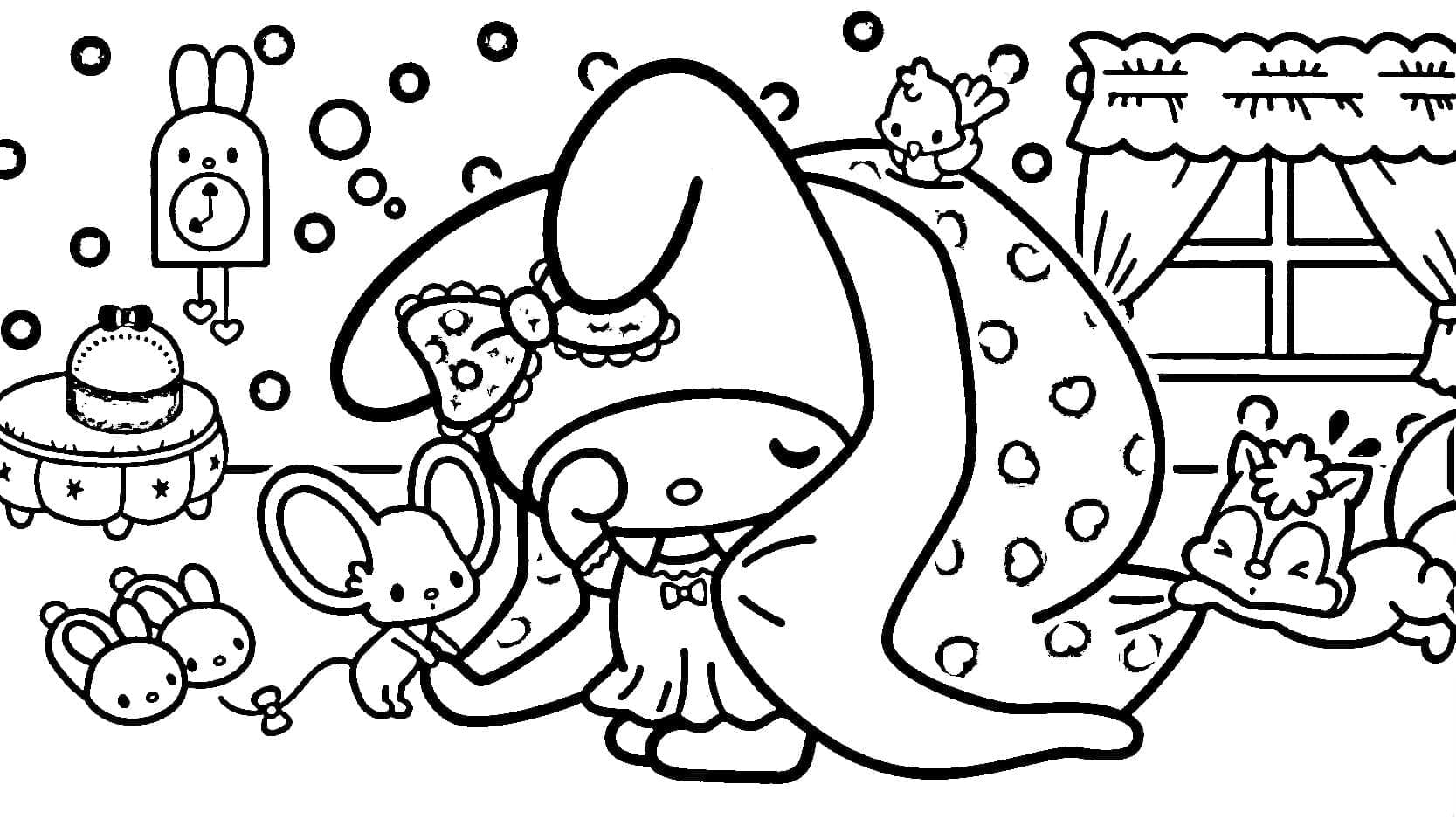Coloriage My Melody Endormie