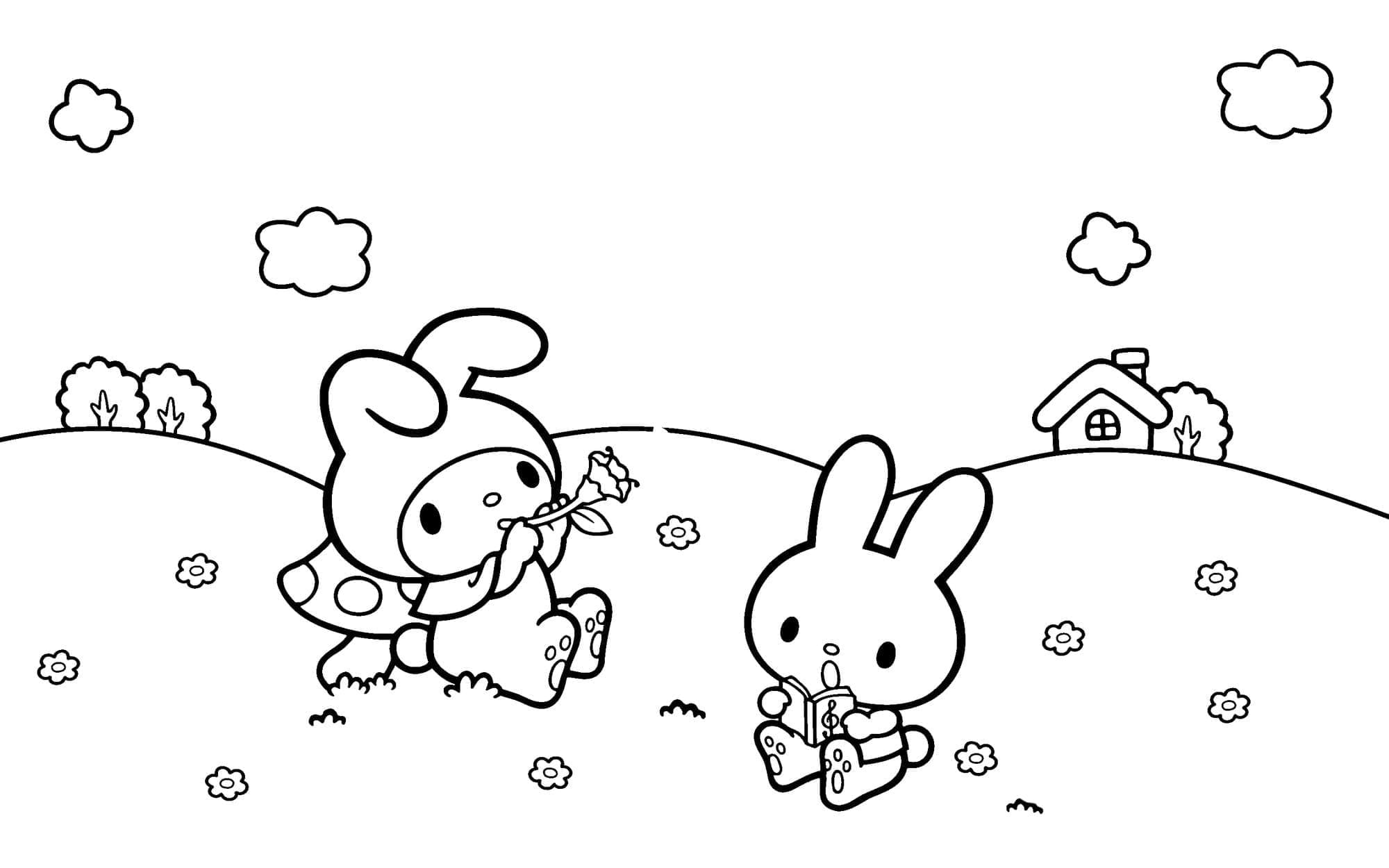 Coloriage My Melody et Amie