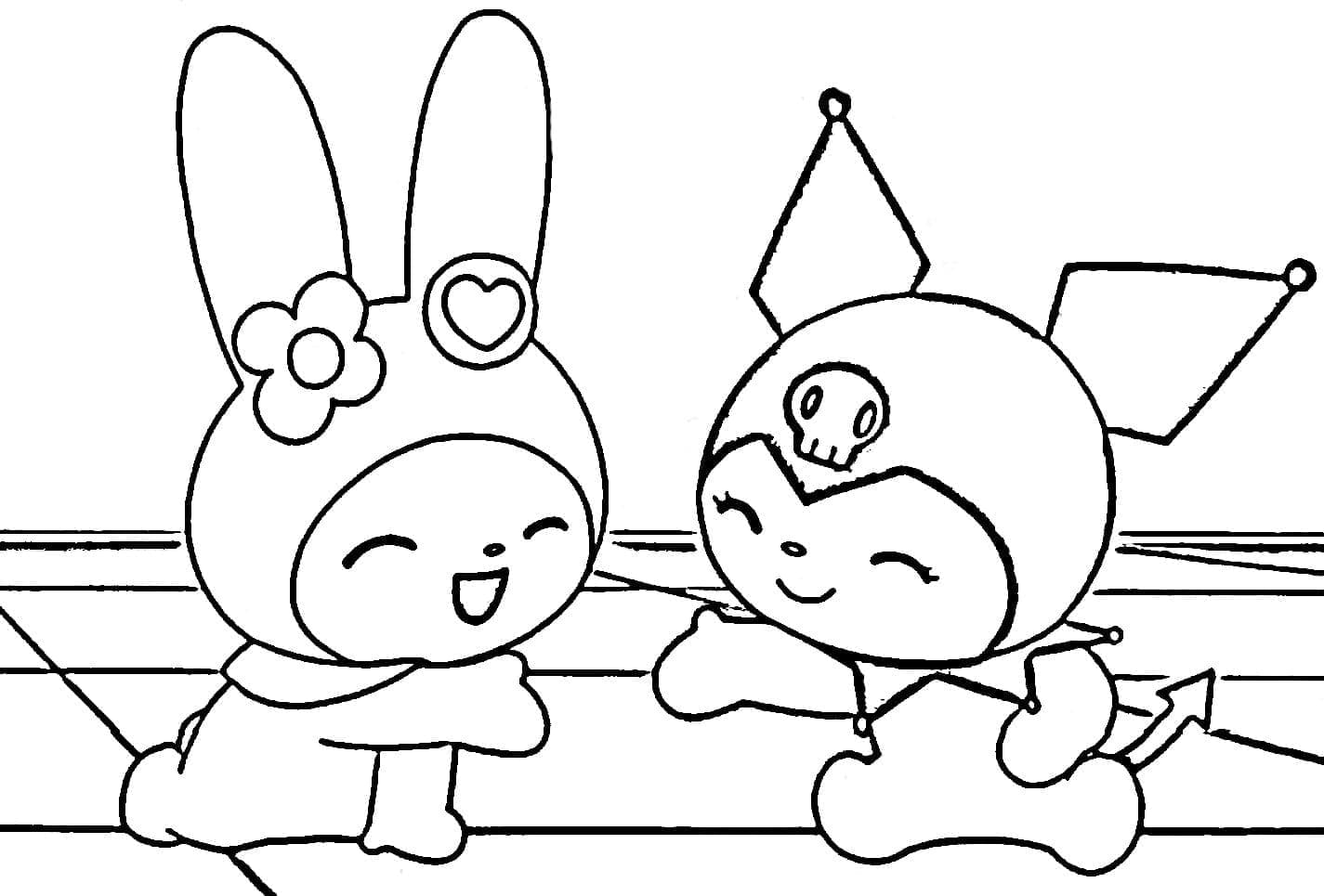 Coloriage My Melody et Kuromi
