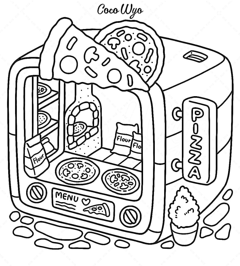 Coloriage Pizza Coco Wyo