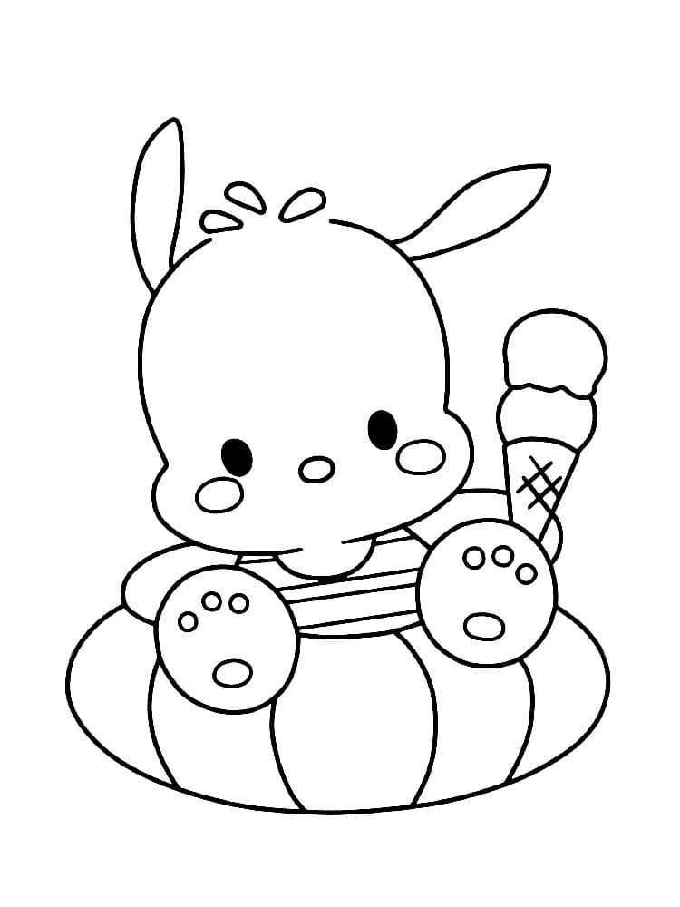 Coloriage Pochacco avec de la glace