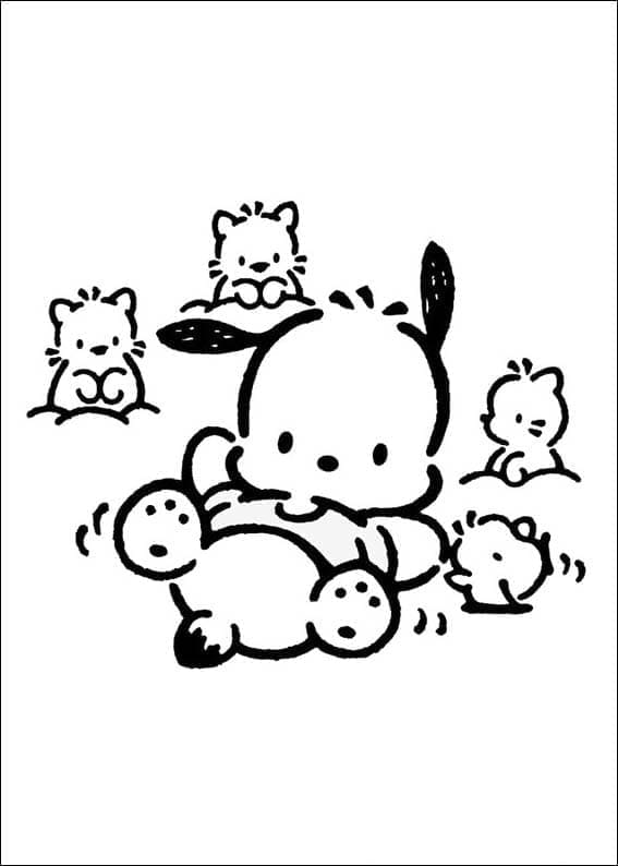 Coloriage Pochacco et ses amis