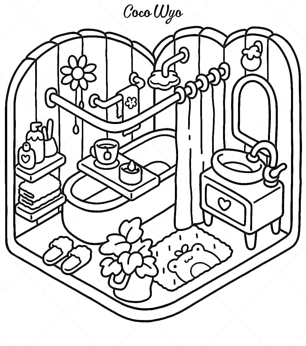 Coloriage Salle de Bain Coco Wyo