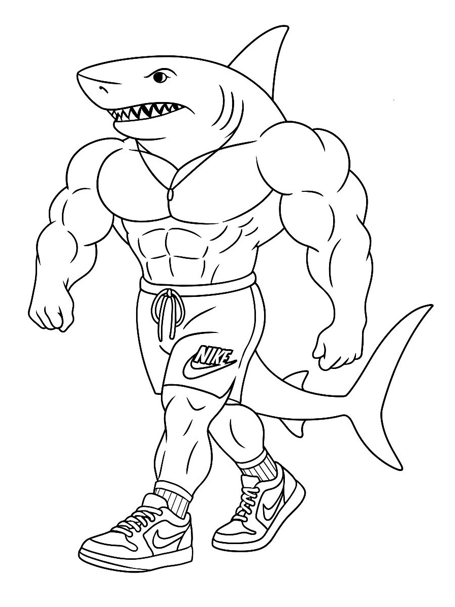 Coloriage Tralalero Tralala Brainrot Italien