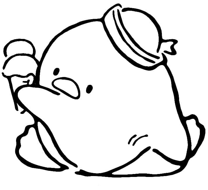 Coloriage Tuxedo Sam avec de la Glace