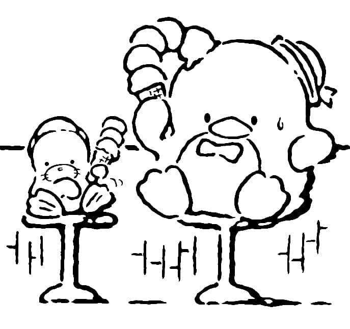 Coloriage Tuxedo Sam et Chip de Sanrio