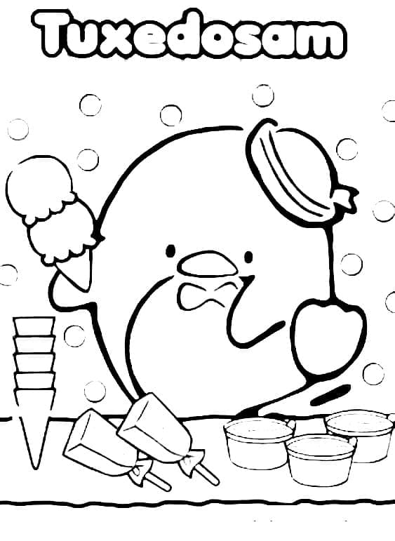 Coloriage Tuxedo Sam et la Glace