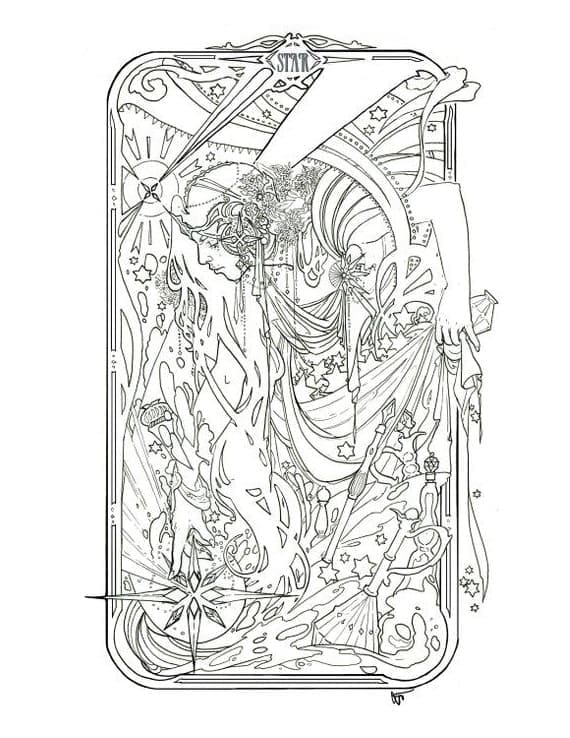 Coloriage Une carte de tarot