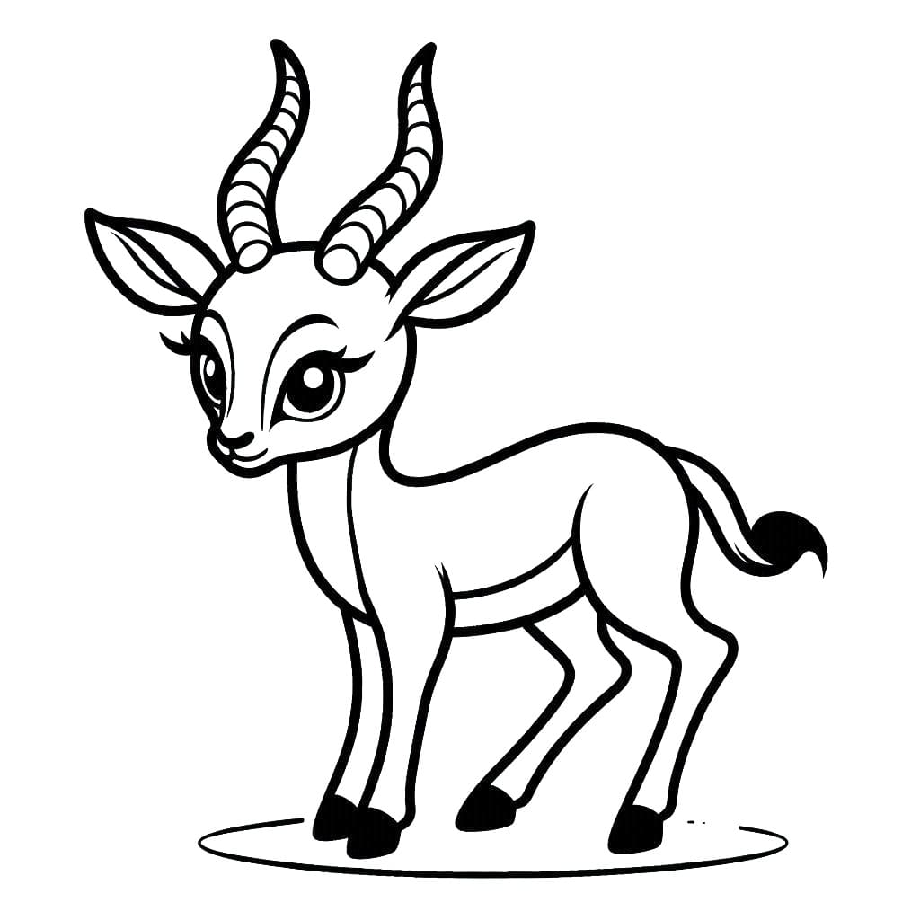 Coloriage Une Gazelle Heureuse