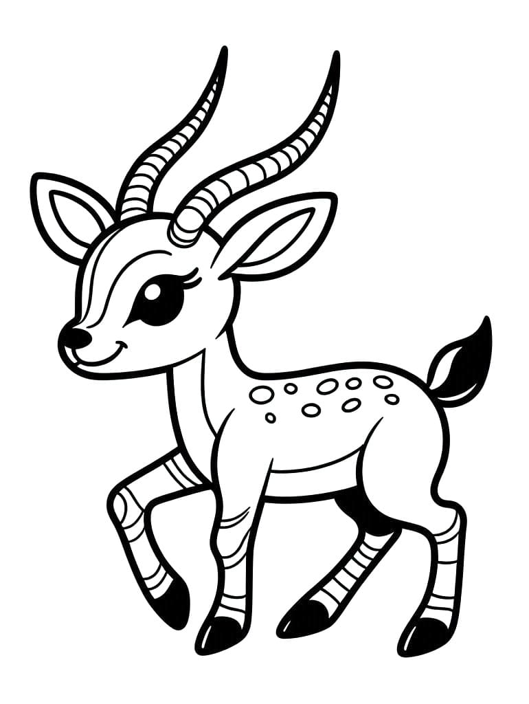 Coloriage Une Gazelle Joyeuse