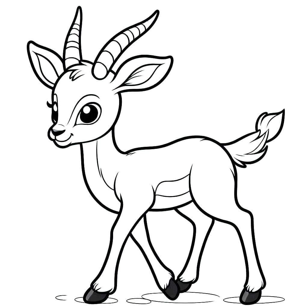 Coloriage Une Gazelle Mignonne