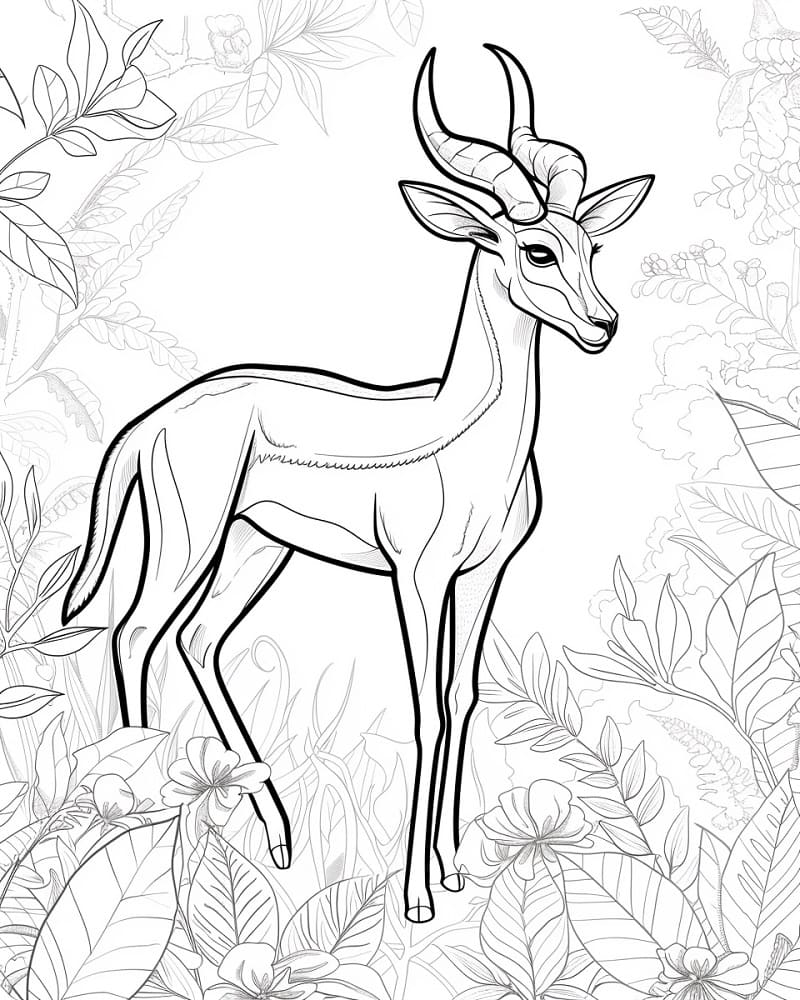 Coloriage Une Gazelle Sauvage