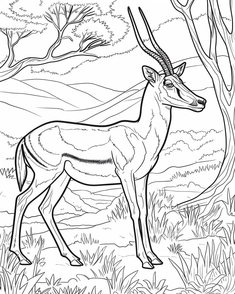 Coloriage Une Gazelle